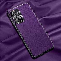 Funda Lujo Cuero Carcasa QK1 para Samsung Galaxy A32 4G Morado