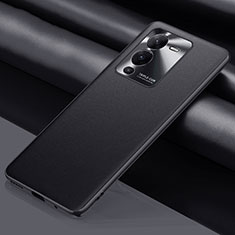 Funda Lujo Cuero Carcasa QK1 para Vivo V25 Pro 5G Negro