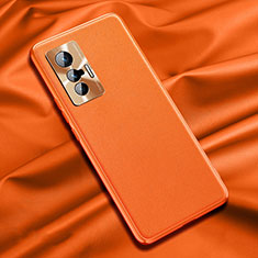 Funda Lujo Cuero Carcasa QK1 para Vivo X70 5G Naranja