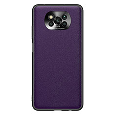 Funda Lujo Cuero Carcasa QK1 para Xiaomi Poco X3 NFC Morado