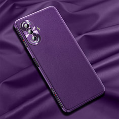 Funda Lujo Cuero Carcasa QK1 para Xiaomi Redmi K40 Gaming 5G Morado