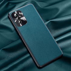 Funda Lujo Cuero Carcasa QK1 para Xiaomi Redmi Note 10 4G Verde