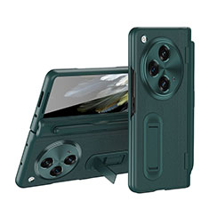 Funda Lujo Cuero Carcasa QK2 para Oppo Find N3 5G Verde