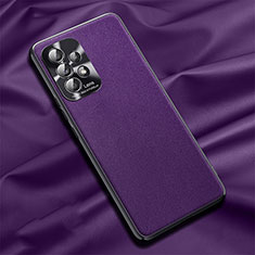 Funda Lujo Cuero Carcasa QK2 para Samsung Galaxy A72 4G Morado