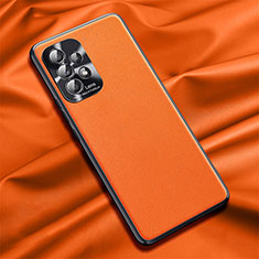 Funda Lujo Cuero Carcasa QK2 para Samsung Galaxy A72 4G Naranja