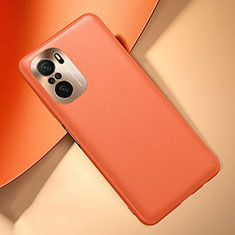 Funda Lujo Cuero Carcasa QK2 para Xiaomi Redmi K40 5G Naranja