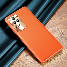 Funda Lujo Cuero Carcasa QK2 para Xiaomi Redmi K50 5G Naranja