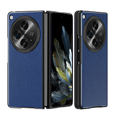 Funda Lujo Cuero Carcasa QK3 para Oppo Find N3 5G Azul