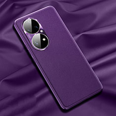 Funda Lujo Cuero Carcasa QK4 para Huawei P50 Morado