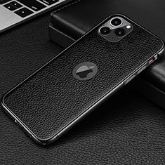 Funda Lujo Cuero Carcasa R01 para Apple iPhone 11 Pro Negro