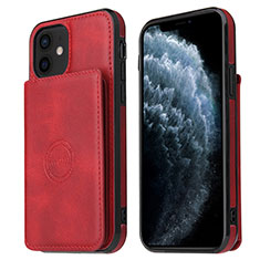 Funda Lujo Cuero Carcasa R01 para Apple iPhone 12 Rojo