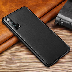 Funda Lujo Cuero Carcasa R01 para Huawei Honor 20 Pro Negro