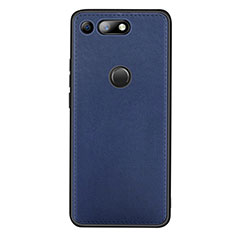 Funda Lujo Cuero Carcasa R01 para Huawei Honor V20 Azul