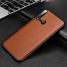 Funda Lujo Cuero Carcasa R01 para Huawei Nova 5i Marron