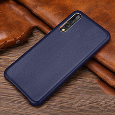 Funda Lujo Cuero Carcasa R01 para Huawei P20 Pro Azul