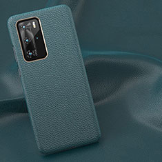 Funda Lujo Cuero Carcasa R01 para Huawei P40 Pro Cian