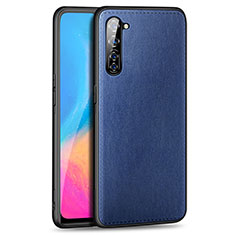 Funda Lujo Cuero Carcasa R01 para Oppo F15 Azul