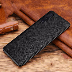 Funda Lujo Cuero Carcasa R01 para Samsung Galaxy Note 10 Negro