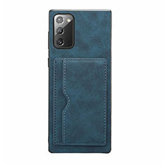 Funda Lujo Cuero Carcasa R01 para Samsung Galaxy Note 20 5G Azul