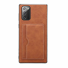 Funda Lujo Cuero Carcasa R01 para Samsung Galaxy Note 20 5G Marron