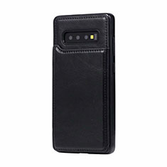 Funda Lujo Cuero Carcasa R01 para Samsung Galaxy S10 Plus Negro