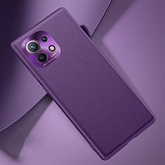 Funda Lujo Cuero Carcasa R01 para Xiaomi Mi 11 Lite 4G Morado