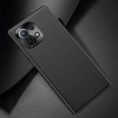 Funda Lujo Cuero Carcasa R01 para Xiaomi Mi 11 Lite 5G NE Negro
