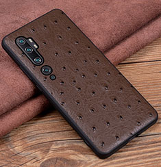 Funda Lujo Cuero Carcasa R01 para Xiaomi Mi Note 10 Pro Marron