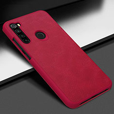 Funda Lujo Cuero Carcasa R01 para Xiaomi Redmi Note 8 (2021) Rojo