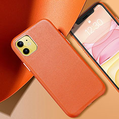 Funda Lujo Cuero Carcasa R02 para Apple iPhone 11 Naranja