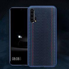 Funda Lujo Cuero Carcasa R02 para Huawei Honor 20 Pro Azul