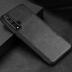 Funda Lujo Cuero Carcasa R02 para Huawei Honor 20S Negro