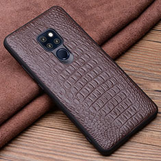 Funda Lujo Cuero Carcasa R02 para Huawei Mate 20 Marron