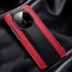 Funda Lujo Cuero Carcasa R02 para Huawei Mate 40 Rojo
