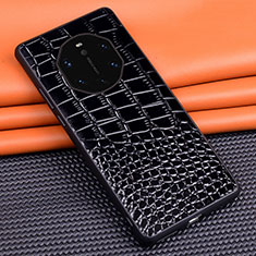 Funda Lujo Cuero Carcasa R02 para Huawei Mate 40 RS Negro