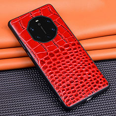 Funda Lujo Cuero Carcasa R02 para Huawei Mate 40 RS Rojo