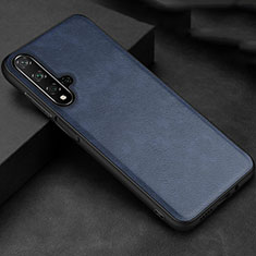 Funda Lujo Cuero Carcasa R02 para Huawei Nova 5T Azul