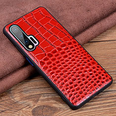 Funda Lujo Cuero Carcasa R02 para Huawei Nova 6 5G Rojo