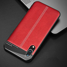 Funda Lujo Cuero Carcasa R02 para Huawei P20 Rojo