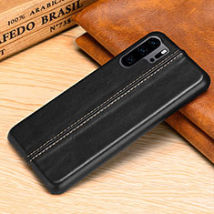 Funda Lujo Cuero Carcasa R02 para Huawei P30 Pro Negro