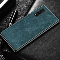 Funda Lujo Cuero Carcasa R02 para Oppo Find X2 Azul