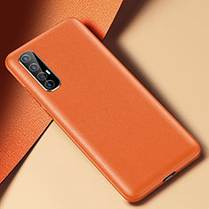 Funda Lujo Cuero Carcasa R02 para Oppo Find X2 Neo Naranja