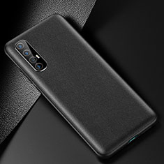 Funda Lujo Cuero Carcasa R02 para Oppo Find X2 Neo Negro