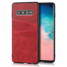 Funda Lujo Cuero Carcasa R02 para Samsung Galaxy S10 5G Rojo