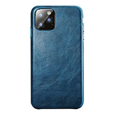 Funda Lujo Cuero Carcasa R03 para Apple iPhone 11 Pro Azul