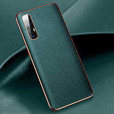 Funda Lujo Cuero Carcasa R03 para Oppo Find X2 Neo Verde