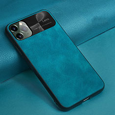 Funda Lujo Cuero Carcasa R04 para Apple iPhone 11 Pro Azul