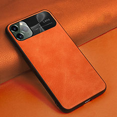 Funda Lujo Cuero Carcasa R04 para Apple iPhone 11 Pro Naranja