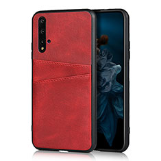 Funda Lujo Cuero Carcasa R04 para Huawei Honor 20 Rojo