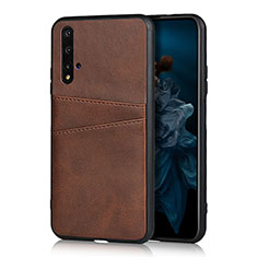 Funda Lujo Cuero Carcasa R04 para Huawei Honor 20S Marron